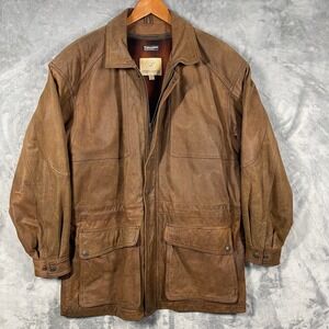 Vintage Georgetown Leather Design Brown Field Coat 3M Thinsulate  –‎ Size Small